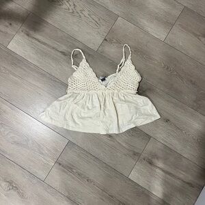 American Eagle Outfitters Cream Crochet Camisole